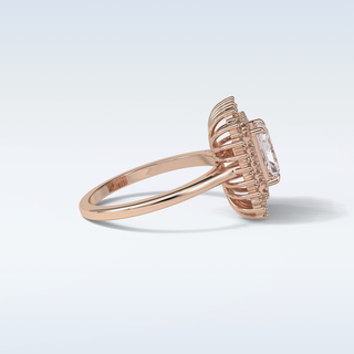 1.05 CT Double Halo Engagement Ring Featuring Radiant Moissanite