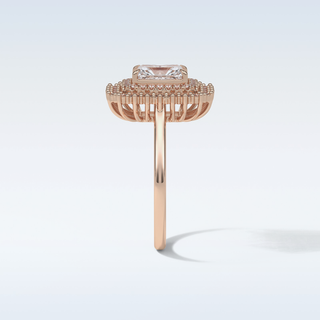 1.05 CT Double Halo Engagement Ring Featuring Radiant Moissanite