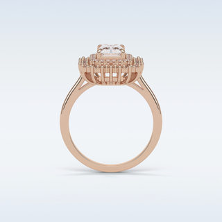 1.05 CT Double Halo Engagement Ring Featuring Radiant Moissanite