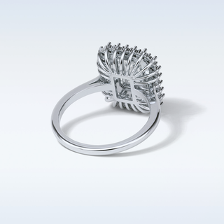 1.05 CT Double Halo Engagement Ring Featuring Radiant Moissanite