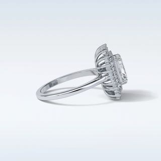 1.05 CT Double Halo Engagement Ring Featuring Radiant Moissanite