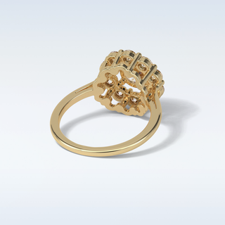 1.0 CT Halo Engagement Ring Featuring Round Moissanite