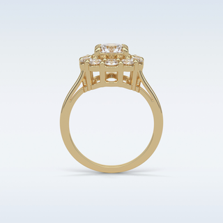 1.0 CT Halo Engagement Ring Featuring Round Moissanite