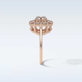 1.0 CT Halo Engagement Ring Featuring Round Moissanite