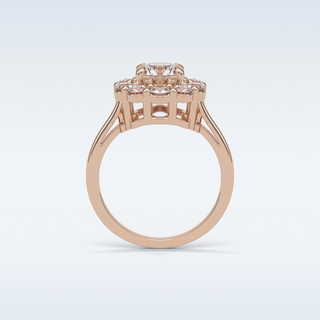 1.0 CT Halo Engagement Ring Featuring Round Moissanite