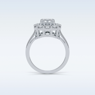 1.0 CT Halo Engagement Ring Featuring Round Moissanite