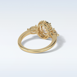 1.33 CT Halo Engagement Ring Featuring Oval Moissanite