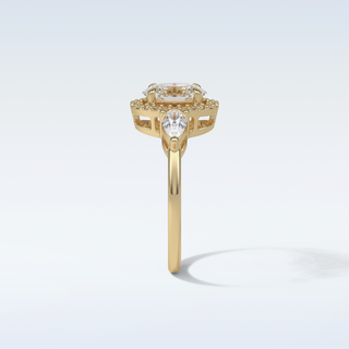 1.33 CT Halo Engagement Ring Featuring Oval Moissanite