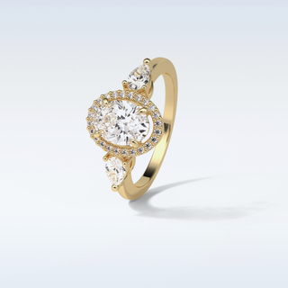 1.33 CT Halo Engagement Ring Featuring Oval Moissanite