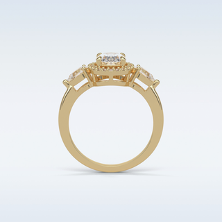 1.33 CT Halo Engagement Ring Featuring Oval Moissanite