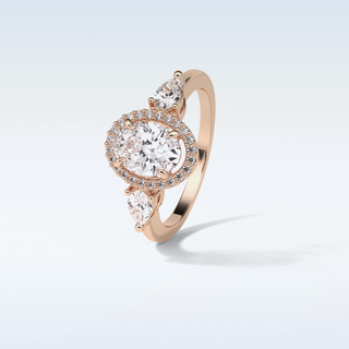 1.33 CT Halo Engagement Ring Featuring Oval Moissanite