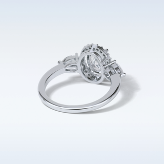 1.33 CT Halo Engagement Ring Featuring Oval Moissanite