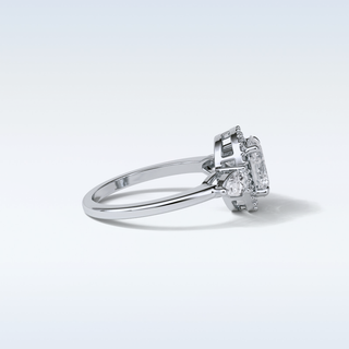 1.33 CT Halo Engagement Ring Featuring Oval Moissanite
