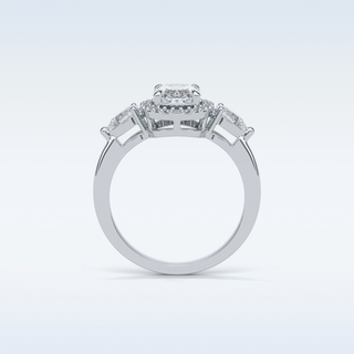 1.33 CT Halo Engagement Ring Featuring Oval Moissanite