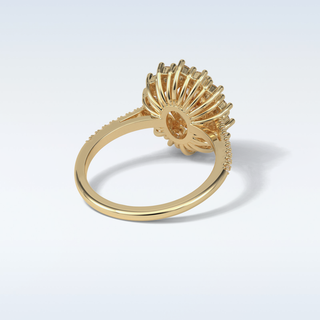 1.91 CT Halo & Pave Engagement Ring Featuring Oval Moissanite