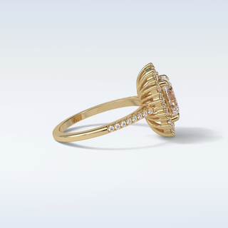 1.91 CT Halo & Pave Engagement Ring Featuring Oval Moissanite