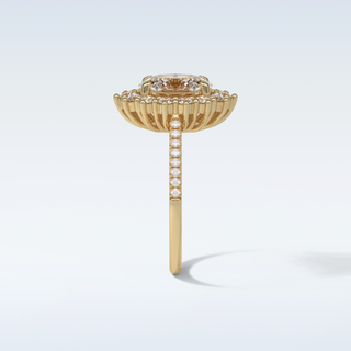 1.91 CT Halo & Pave Engagement Ring Featuring Oval Moissanite