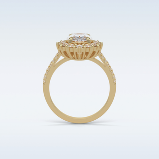 1.91 CT Halo & Pave Engagement Ring Featuring Oval Moissanite