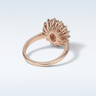 1.91 CT Halo & Pave Engagement Ring Featuring Oval Moissanite