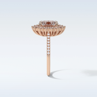 1.91 CT Halo & Pave Engagement Ring Featuring Oval Moissanite