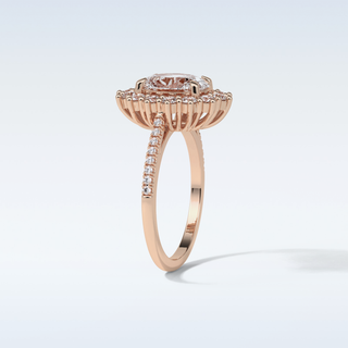 1.91 CT Halo & Pave Engagement Ring Featuring Oval Moissanite