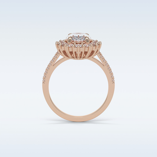 1.91 CT Halo & Pave Engagement Ring Featuring Oval Moissanite