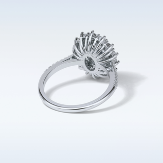 1.91 CT Halo & Pave Engagement Ring Featuring Oval Moissanite