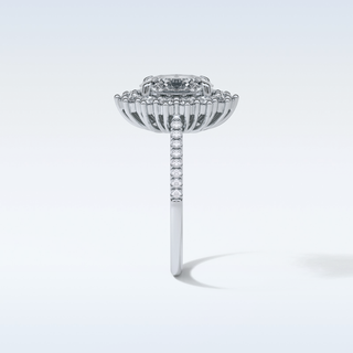 1.91 CT Halo & Pave Engagement Ring Featuring Oval Moissanite