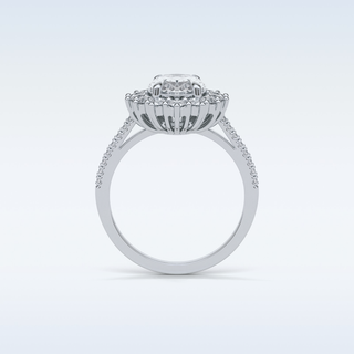 1.91 CT Halo & Pave Engagement Ring Featuring Oval Moissanite