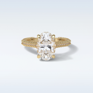 4 CT Pave Engagement Ring Featuring Oval Moissanite