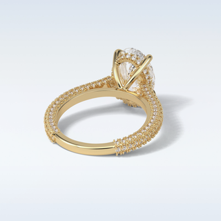 4 CT Pave Engagement Ring Featuring Oval Moissanite