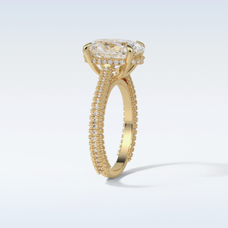 4 CT Pave Engagement Ring Featuring Oval Moissanite