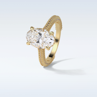 4 CT Pave Engagement Ring Featuring Oval Moissanite