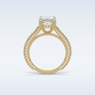 4 CT Pave Engagement Ring Featuring Oval Moissanite