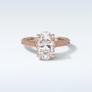4 CT Pave Engagement Ring Featuring Oval Moissanite