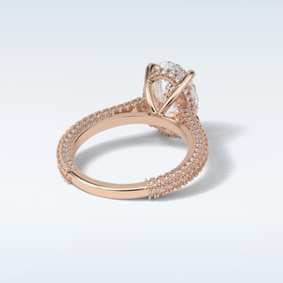 4 CT Pave Engagement Ring Featuring Oval Moissanite