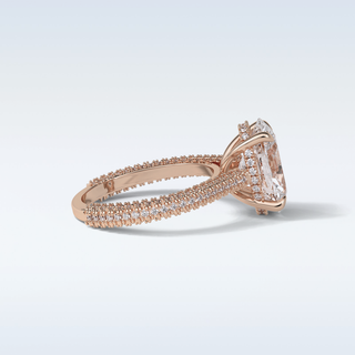 4 CT Pave Engagement Ring Featuring Oval Moissanite