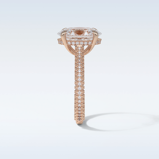 4 CT Pave Engagement Ring Featuring Oval Moissanite