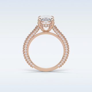 4 CT Pave Engagement Ring Featuring Oval Moissanite