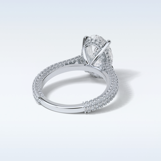 4 CT Pave Engagement Ring Featuring Oval Moissanite