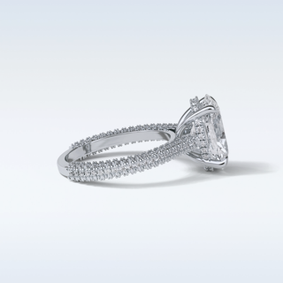4 CT Pave Engagement Ring Featuring Oval Moissanite