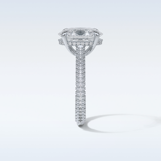 4 CT Pave Engagement Ring Featuring Oval Moissanite