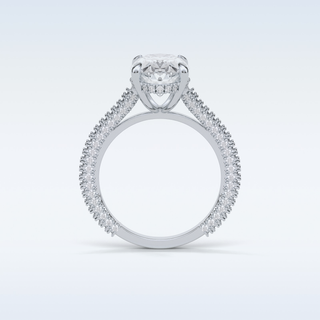 4 CT Pave Engagement Ring Featuring Oval Moissanite