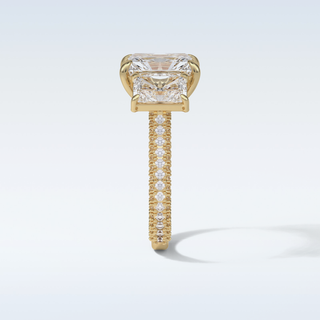 3.51 CT 3 Stone Engagement Ring Featuring Radiant Moissanite