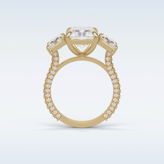 3.51 CT 3 Stone Engagement Ring Featuring Radiant Moissanite
