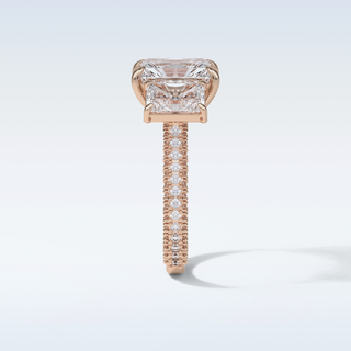 3.51 CT 3 Stone Engagement Ring Featuring Radiant Moissanite