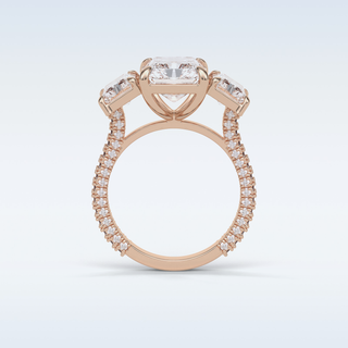 3.51 CT 3 Stone Engagement Ring Featuring Radiant Moissanite