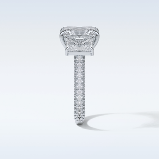 3.51 CT 3 Stone Engagement Ring Featuring Radiant Moissanite