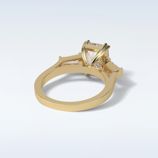 2.30 CT 3 Stone Engagement Ring Featuring Emerald Moissanite