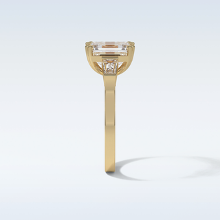 2.30 CT 3 Stone Engagement Ring Featuring Emerald Moissanite